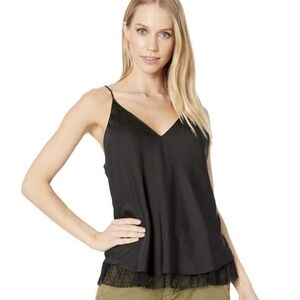Free People intimately black lace trim camisole cami xs racerback